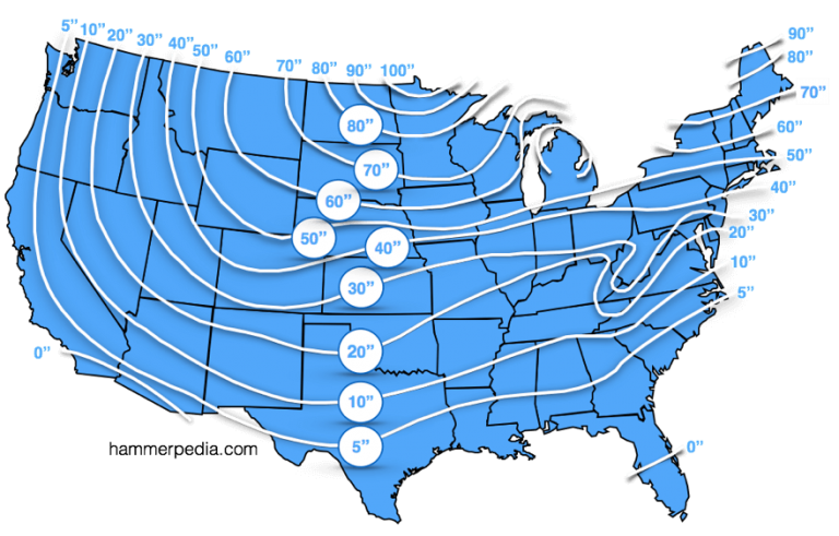 Frost Line Penetration Map In The U S Hammerpedia   Untitled 1 768x491 